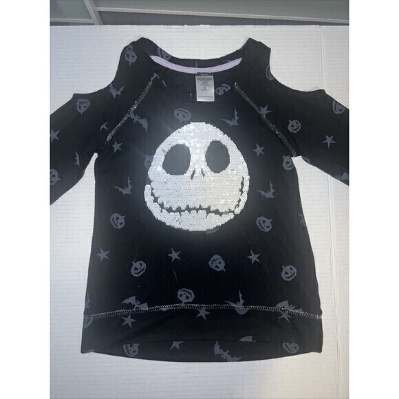 Disney Tim Burtons‎ the nightmare before Christmas girl sequin top Med 7-8 - Picture 1 of 6